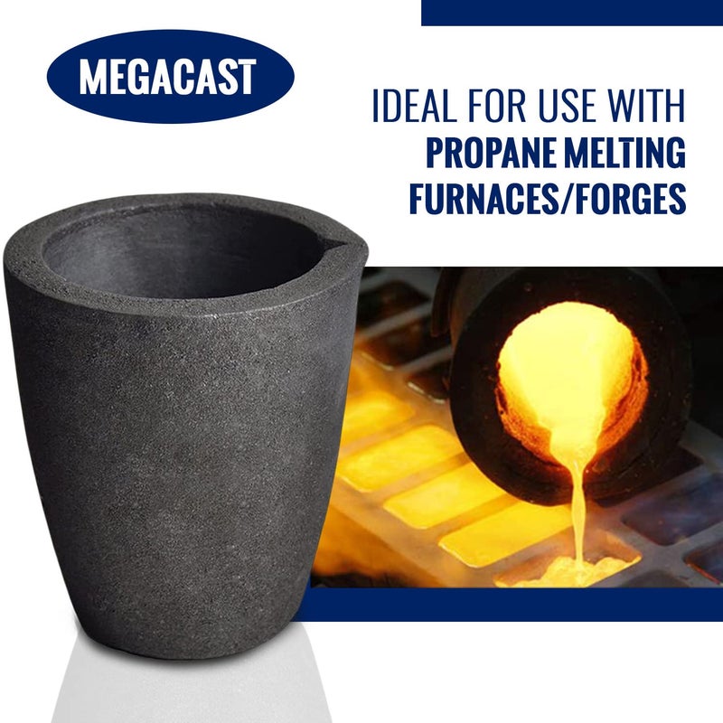 MegaCast #6 12KG MegaCast, Foundry Clay Graphite Crucibles Black Cup Furnace Torch Melting Casting Refining Gold Silver Copper Brass Aluminum - Image 3